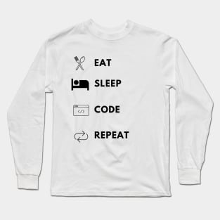 Eat sleep code repeat developer lifecycle Long Sleeve T-Shirt